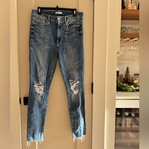 Good American women’s Distressed Blue Skinny Jeans good waist